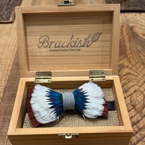 Red, Blue, and White Feather Bow Tie